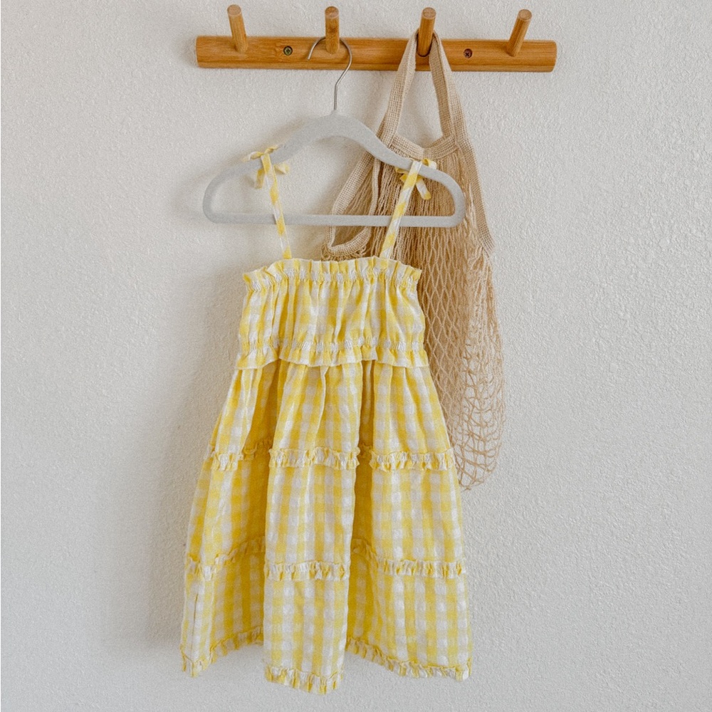 Yellow gingham dress